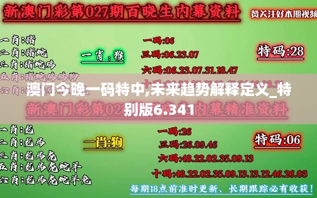 澳门今晚一码特中,未来趋势解释定义_特别版6.341