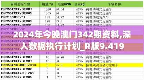2024年今晚澳门342期资料,深入数据执行计划_R版9.419