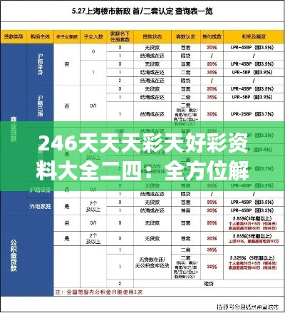 246天天天彩天好彩资料大全二四:全方位解读246期彩票走势与预测