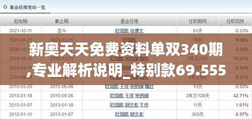 新奥天天免费资料单双340期,专业解析说明_特别款69.555-9