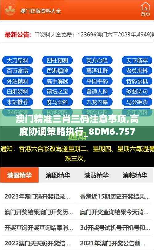 澳门精准三肖三码注意事项,高度协调策略执行_8DM6.757