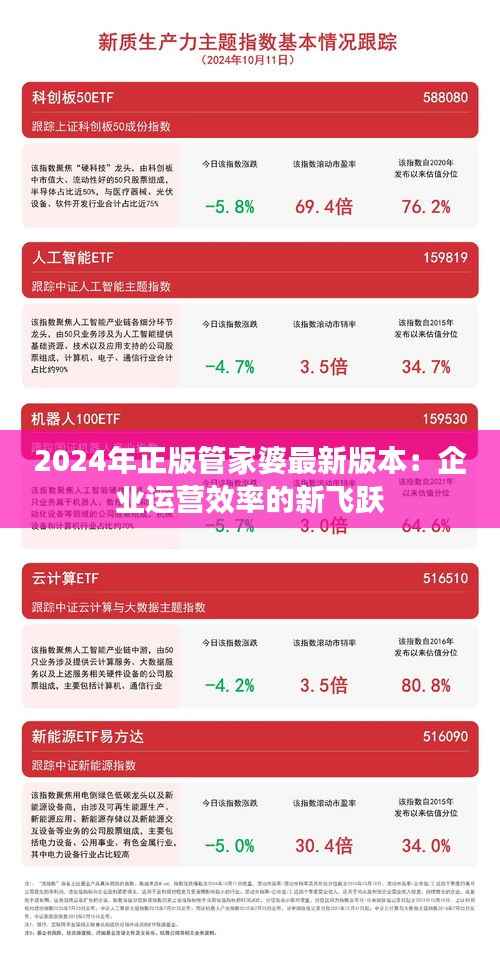 2024年正版管家婆最新版本:企业运营效率的新飞跃