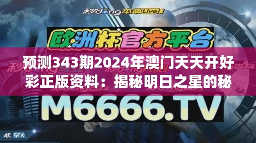 预测343期2024年澳门天天开好彩正版资料:揭秘明日之星的秘密