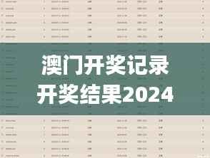 澳门开奖记录开奖结果2024350期,澳门最准一码一码揭秘_领航款10.737
