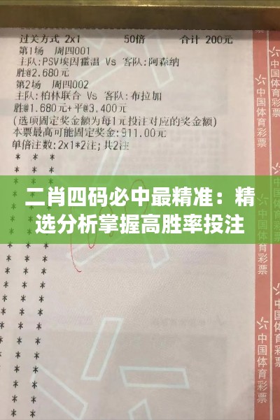 二肖四码必中最精准:精选分析掌握高胜率投注技巧