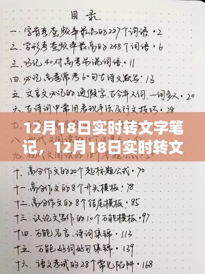 12月18日实时转文字笔记操作指南,初学者与进阶用户的必备教程
