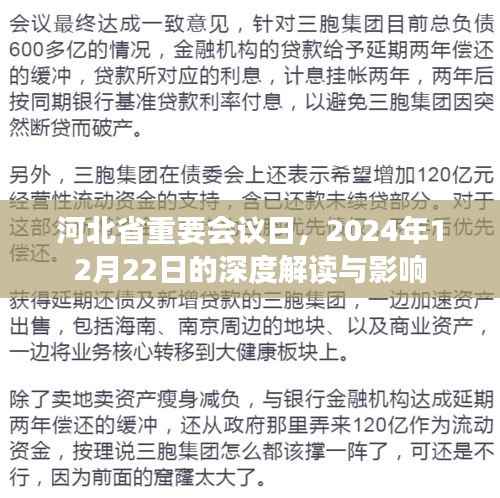 河北省重要会议日深度解读,影响与展望(2024年12月22日)