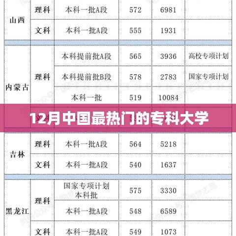 中国十二月专科大学热门榜单揭晓