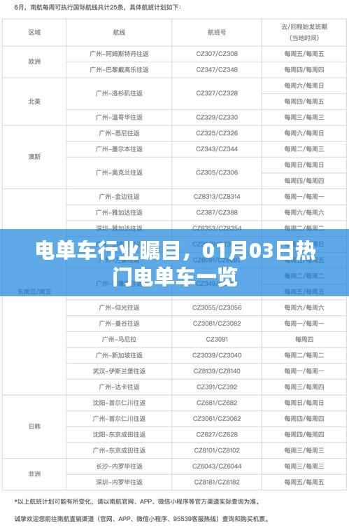 电单车行业瞩目,热门车型一览表