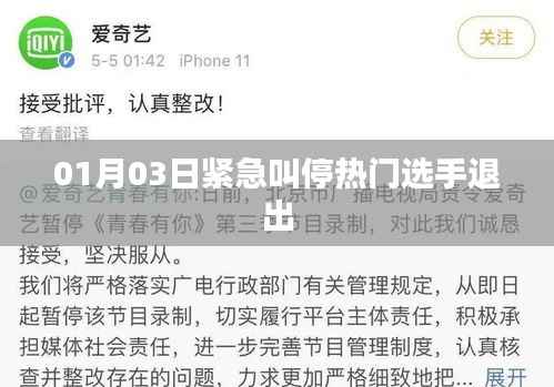 热门选手紧急退出事件,一月三日紧急叫停行动揭秘