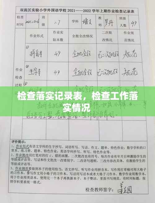 检查落实记录表,检查工作落实情况