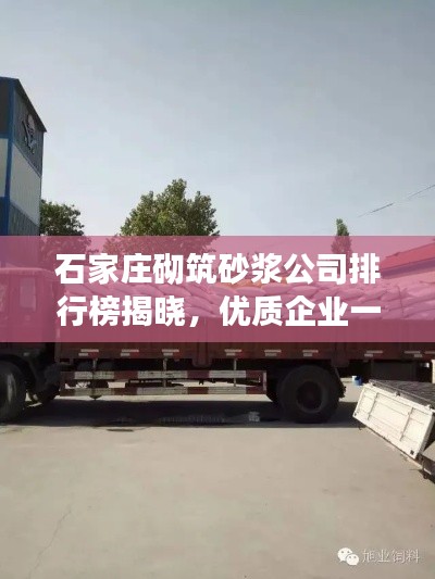 石家庄砌筑砂浆公司排行榜揭晓,优质企业一览!