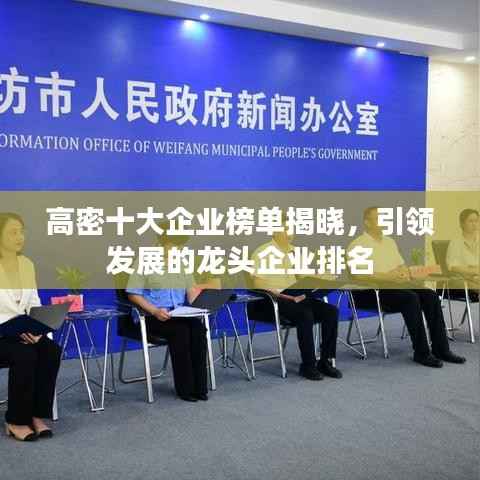 高密十大企业榜单揭晓,引领发展的龙头企业排名