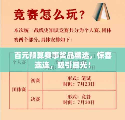 百元预算赛事奖品精选,惊喜连连,吸引目光!