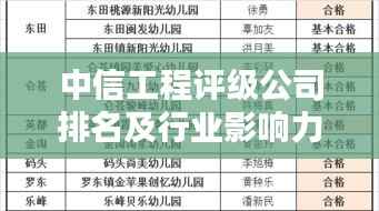 中信工程评级公司排名及行业影响力解析,权威评估引领行业风向标