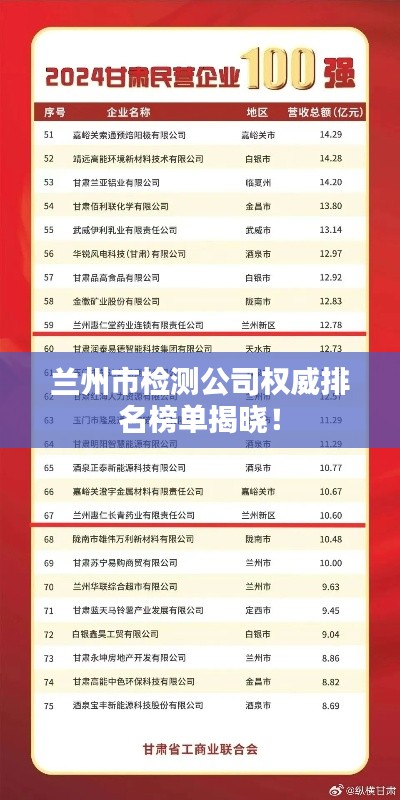兰州市检测公司权威排名榜单揭晓!