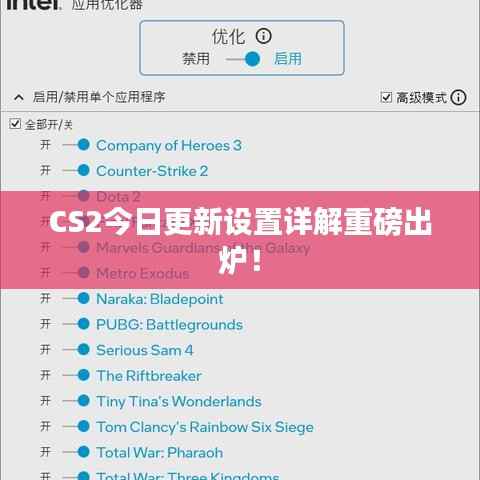 CS2今日更新设置详解重磅出炉!