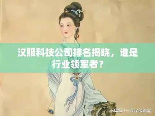 汉服科技公司排名揭晓,谁是行业领军者?