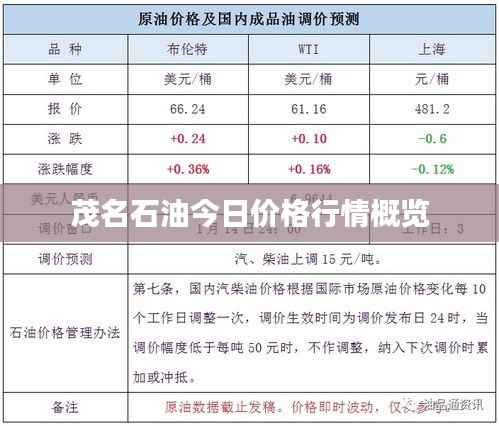 茂名石油今日价格行情概览