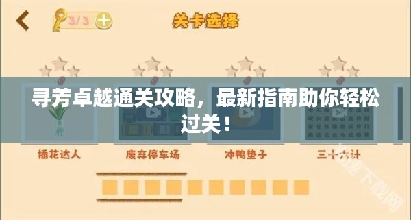 寻芳卓越通关攻略,最新指南助你轻松过关!