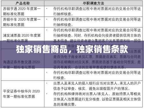 独家销售商品,独家销售条款