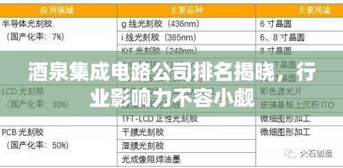 酒泉集成电路公司排名揭晓,行业影响力不容小觑